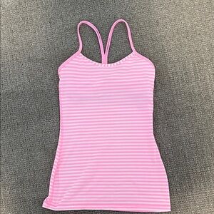 lululemon athletica Light Pink Striped Tank Top
